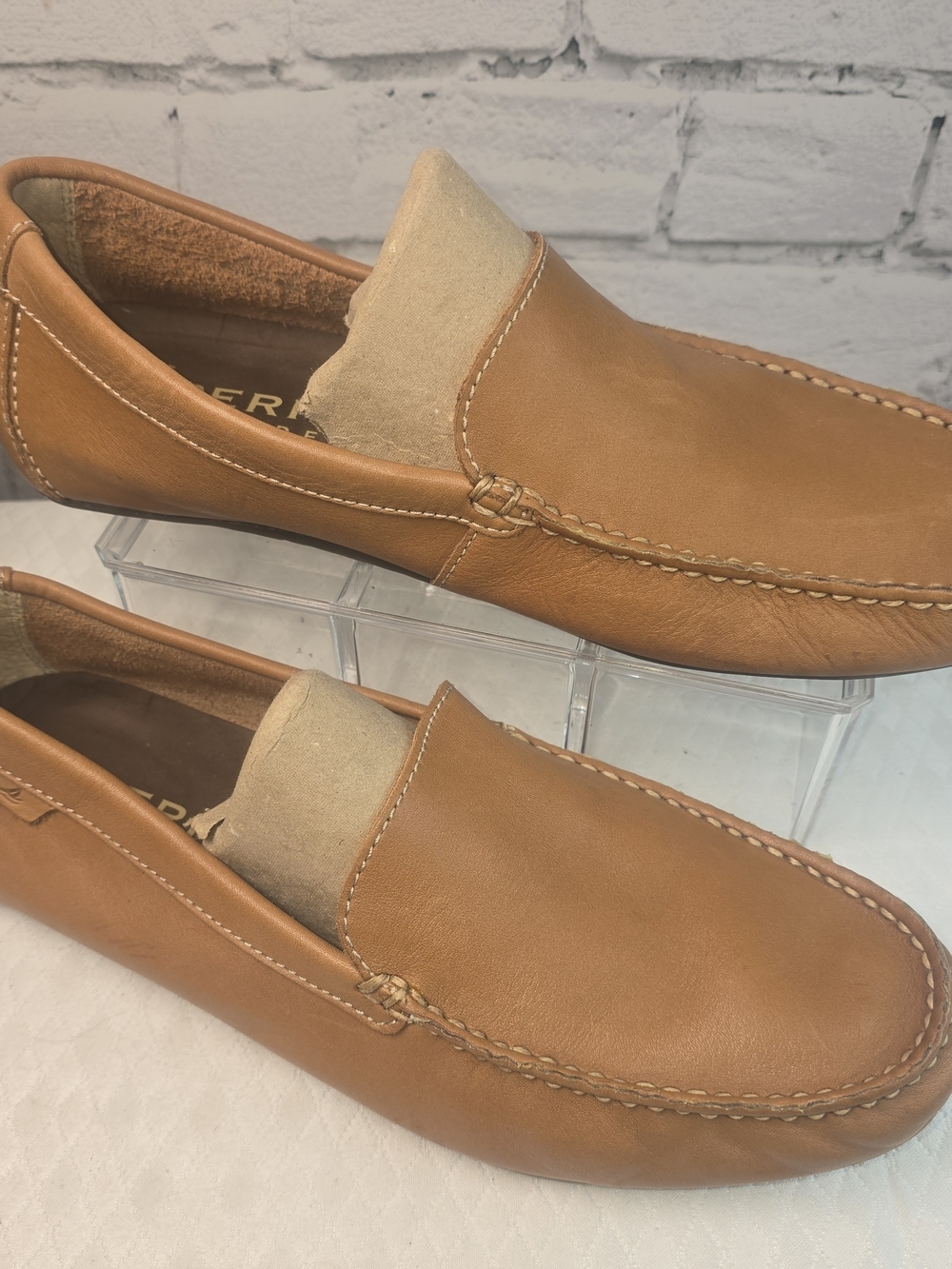 SPERRY TOP-SIDER WAVE DRIVER VENETIAN MOCCASINS TAN LEATHER SLIP-ON MENS 11.5 - Picture 3 of 9